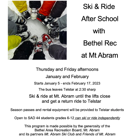 Bethel Rec and Telstar Ski and Ride!