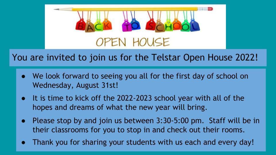 2022 - 2023 Back to School Open House