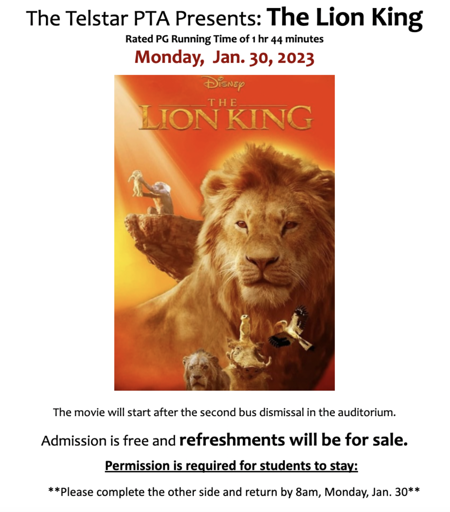 PTA After School Movie--The Lion King